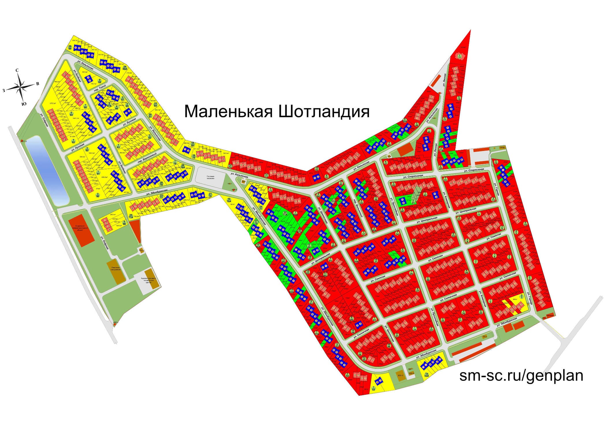 План поселка маленькая Шотландия